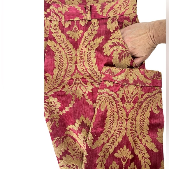 Hand crafted tailored brocaded cigarette pants. - Picture 4 of 8